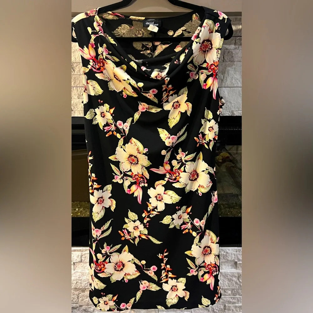 David Wayne size Large skin on Cowl neck sheath dress